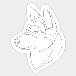 Husky - one line dog Sticker